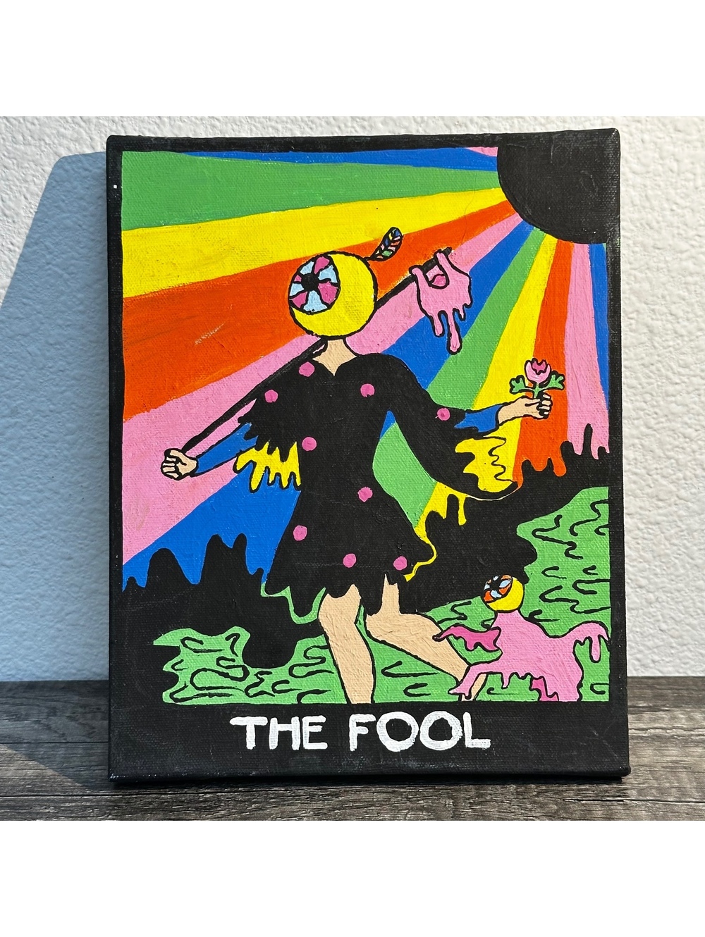 Original Hand Painted “The Fool” Psychedelic Canvas Art
